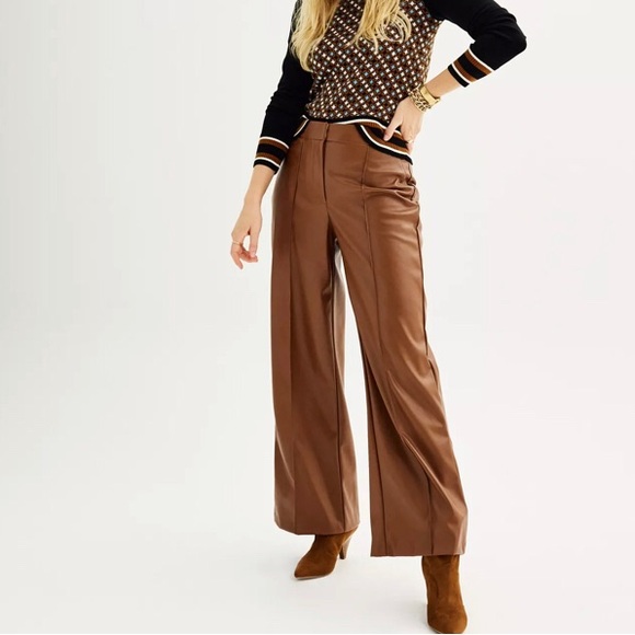 NEW Nine West Pleated Faux Leather Trouser. 18 - Picture 1 of 9